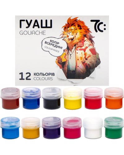 Фарби гуашеві матові на 12 кольорів по 16 мл, Гамма-Н