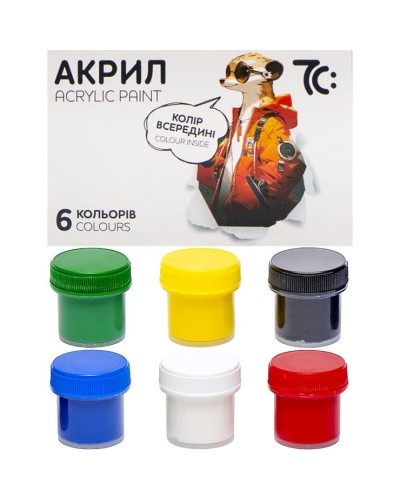 Набір акрилових фарб матових на 6 кольорів по 10 мл