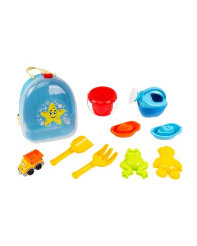 Набір для гри з піском та водою з 13 елементів у рюкзаку 26.5х21,5х13 см, ТМ Технок