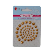 Перлини самоклеючі бронза, 50 шт в упаковці, ТМ SANTI