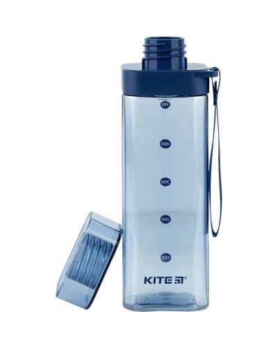 Пляшечка для води квадратна 550 мл блакитна, TM Kite