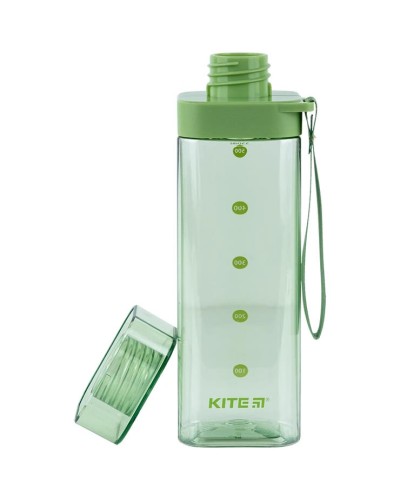 Пляшечка для води квадратна 550 мл зелена, TM Kite