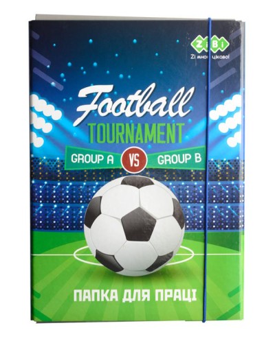 Папка для праці «FOOTBALL» А4+ картонна на гумках, TM ZiBi