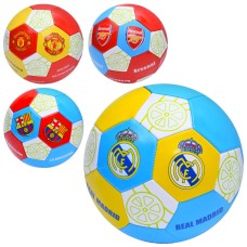 М'яч футбольний «Клуби» № 5 з ПВХ товщиною 1,6 мм вагою 260-280 г, в асортименті, у пакеті