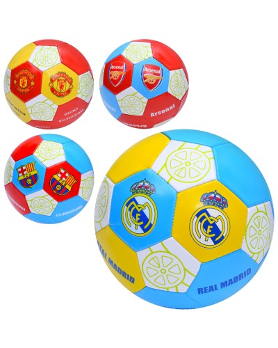 М'яч футбольний «Клуби» № 5 з ПВХ товщиною 1,6 мм вагою 260-280 г, в асортименті, у пакеті