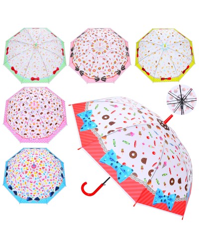 Парасолька дитяча діаметром 99 см, тростина 75 см, довжиною 82 см, спиця 58 см, ПВХ, в асортименті