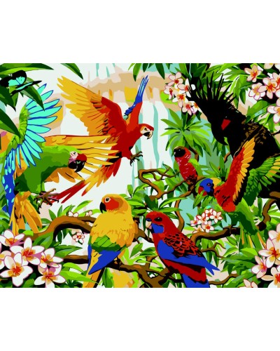 Картина за номерами «Папуги» 40х50 см, у коробці, TM ZiBi