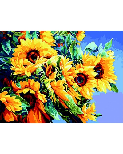 Картина за номерами «Буйне цвітіння соняхів» 40х50 см, у коробці, TM ZiBi