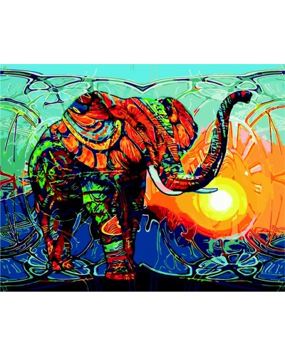 Картина за номерами «Індійський слон» 40х50 см, у коробці, TM ZiBi