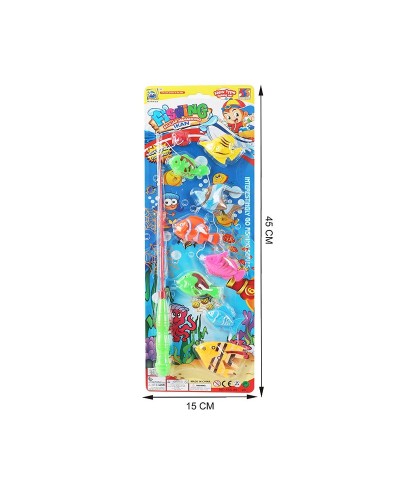 Набір для риболовлі: вудка та рибки, на планшетці 45х15 см