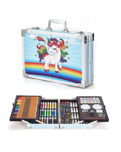 Набір художній у чемодані 23х34 см: фломастери, олівці, фарби, пастель, пензлі та інше, ТМ Leader