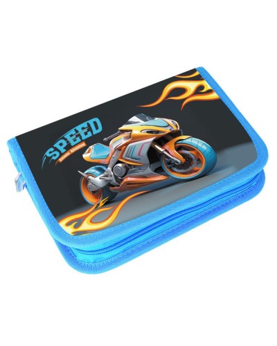 Пенал з двома відворотами «Швидкість» 21x13,5x4 см, TM Leader