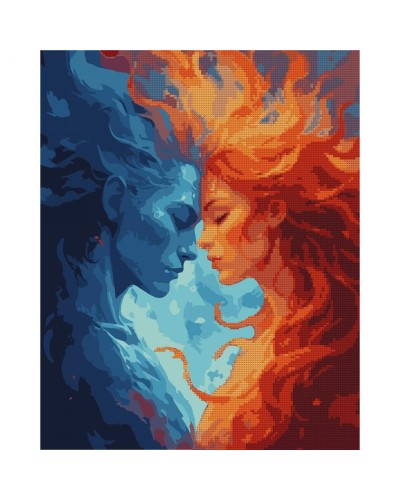 Картина за номерами з алмазною мозаїкою «Зустріч стихій» 40х50 см, ТМ SANTI