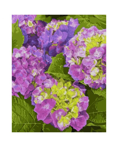 Картина за номерами з алмазною мозаїкою «Яскрава гортензія» 40х50 см, ТМ SANTI