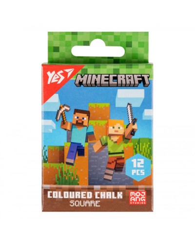 Крейда кольорова «Minecraft» на 6 кольорів з 12 шт квадратна, ТМ Yes