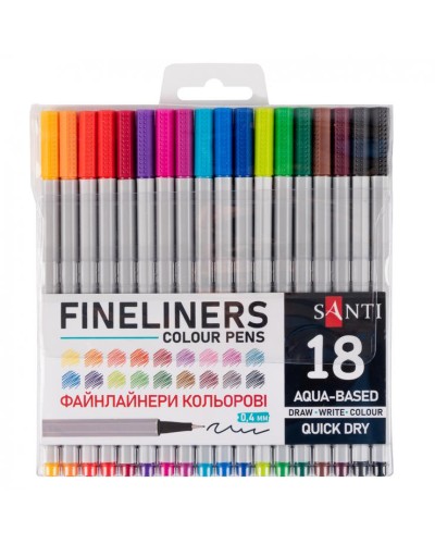 Набір файнлайнерів з 18 кольорів, ТМ SANTI
