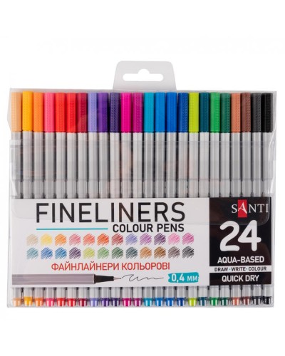Набір файнлайнерів з 24 кольорів, ТМ SANTI