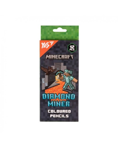 Олівці кольорові «Minecraft. Diamond Miner» з 12 кольорів, ТМ Yes