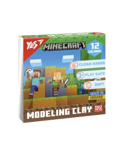 Пластилін «Minecraft» на 12 кольорів зі стеком, 240 г, ТМ Yes