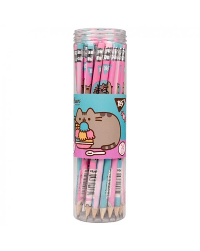 Олівець «Pusheen. Heroes» з гумкою круглий, 36 шт у тубі, в асортименті, ТМ Yes
