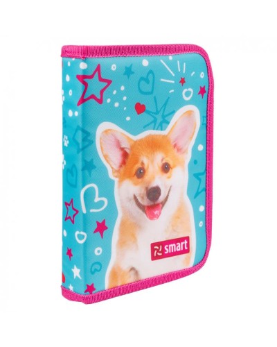 Пенал твердий «Corgi» одинарний з двома клапанами 13х21х3 см, ТМ Smart