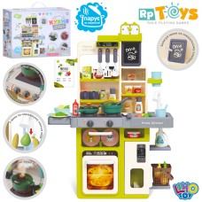 Дитяча кухня 70х45,5х70,5 см зі світлом, звуком та парою: плита, мийка, продукти, посуд, у коробці 45х36х17
