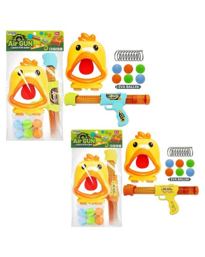 Іграшковий набір: автомат помповий 32 см з качкою-мішенню та 6 кульками, в асортименті, у пакеті