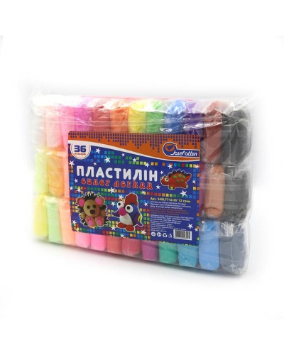 Пластилін супер легкий на 36 кольорів по 12 грам, ТМ J. Otten