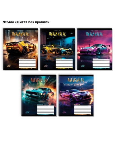 Зошит на 24 аркуші у клітинку «Життя без правил» №2433, ТМ Brisk