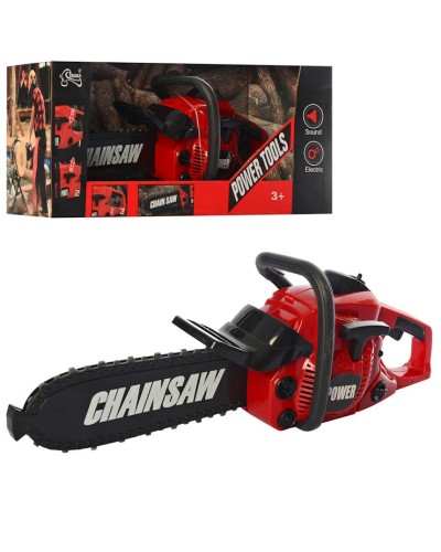 Бензопила 39 см з музикою та рухомими деталями, на батарейці, у коробці 41,5х17,5х12 см