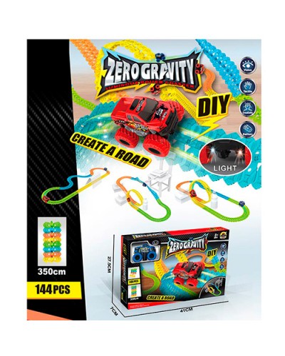 Трек 350 см зі світлом та USB на акумуляторі, машинка, в асортименті, у коробці 41х27,5х7 см