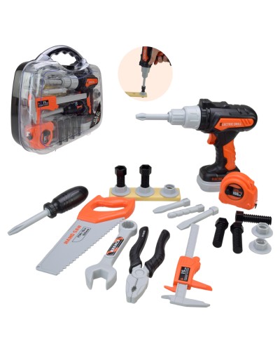 Набір інструментів зі світлом та звуком, на батарейці, у валізі 27,5х23,5х8,5 см