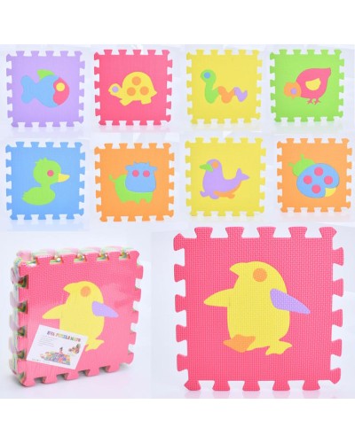 Ігровий килимок-мозаїка «Тварини» на 9 деталей 30х30 см, в пакеті 30х30х8 см