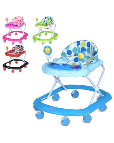 Ходунки музичні зі світлом на силіконових колесах, 3 положення висоти, на батарейці, в асортименті