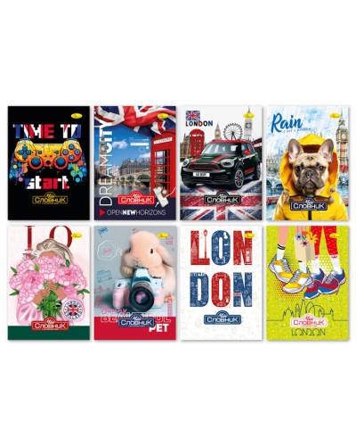 Словник з іноземної мови «Супер» на 96 аркушів В5 з м'якою палітуркою та ламінованою обкладинкою, ТМ Апельсин