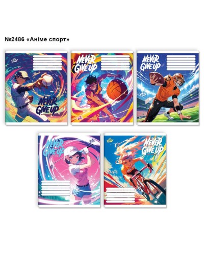 Зошит на 18 аркушів у лінію «Анiме спорт» №2486, ТМ Brisk