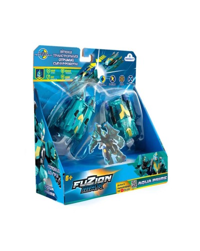 Ігровий набір «Fuzion Max. Аква Прайм» з 2 машинок-транформерів, у коробці 8х22х23 см