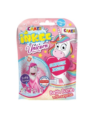 Ароматна бомбочка для ванни «Милі Єдиноріжки» з іграшкою в асортименті, у дисплеї 11х5х15 см, ТМ Inkee