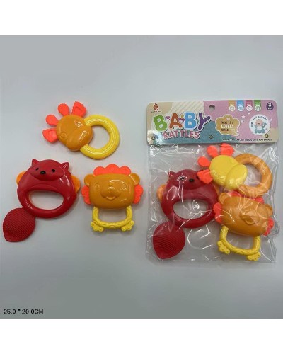 Брязкальця у ручку, 3 одиниці в наборі, у пакеті 25х20 см