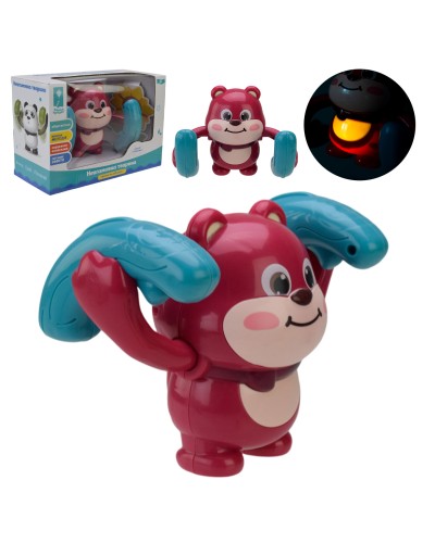 Ведмедик музичний зі світлом, співає українською, реагує на плескання, у коробці 22,5х10,6х15,5 см