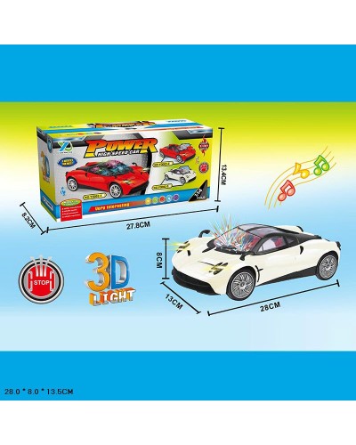 Машина музична зі світлом та звуком, повертається на 360, в асортименті, у коробці 28х8х13,5 см