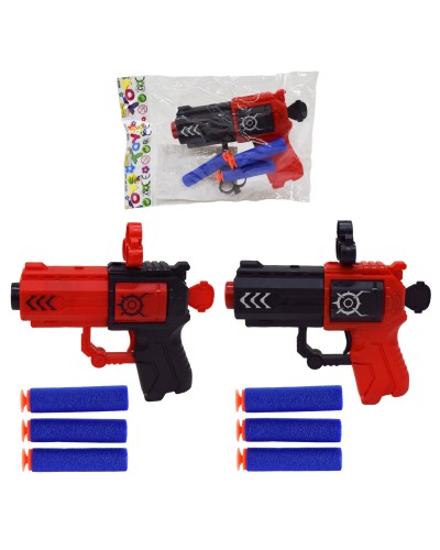 Іграшковий пістолет з поролоновими кулями, в асортименті, у пакеті 24х15 см
