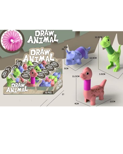 Поп-туб «Динозавр» телескопічний від 11см, в асортименті, 3 види у дисплеї 28х16 см