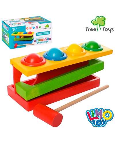 Стукалка дерев`яна: молоточок та 4 кульки на підставці, у коробці 20,5х11х10 см