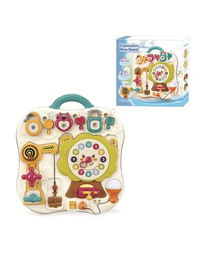 Бізіборд музичний зі світлом, на батарейці, у коробці 34,5х7х34 см