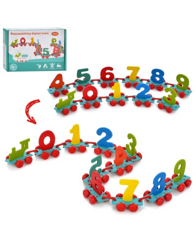 Логіка «Паровозик» дерев`яна: 10 вагонів-цифр, у коробці 20х13,5х3,5 см