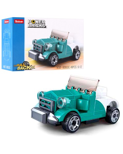 Конструктор «Ретромашина» на 49 деталей, інерція, у коробці 14х9,5х4,5 см, SLUBAN