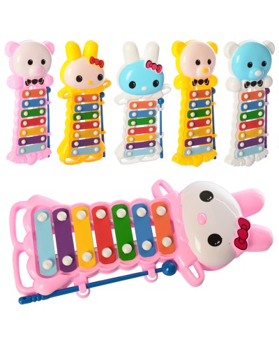 Ксилофон на 7 тонів з паличкою, в асортименті, у пакеті 23х10х1,5 см