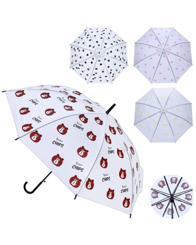 Парасолька дитяча довжиною 72 см, тростина 65 см, діаметром 92 см, клейонка, в асортименті, у пакеті