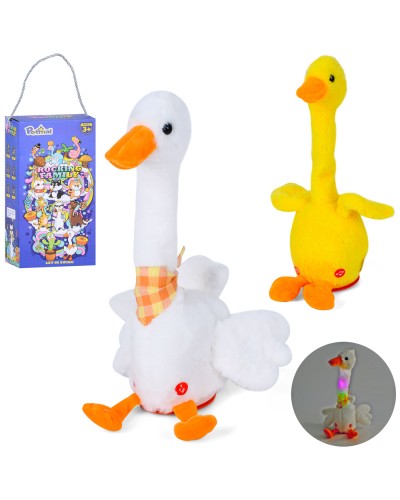 Гусак 35 см музичний зі світлом та повтором фраз, танцює, на батарейці, в асортименті, у коробці